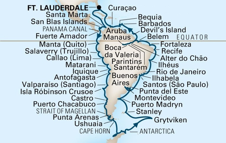 Grand South America 2019 map